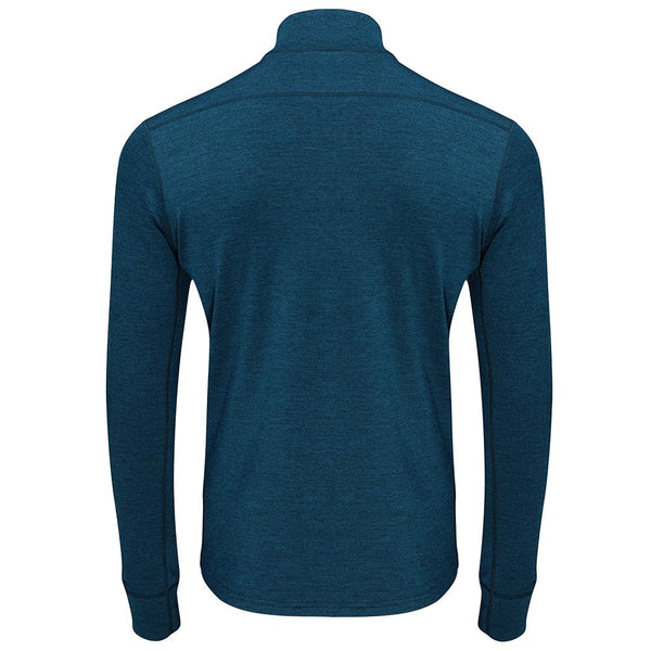 Isobaa Mens Merino 320 Long Sleeve Half Zip (Petrol/Orange)