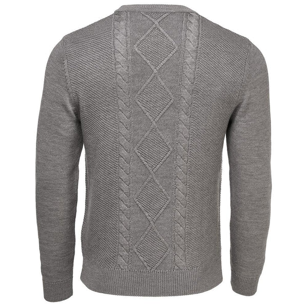 Isobaa Mens Merino Cable Sweater (Charcoal)