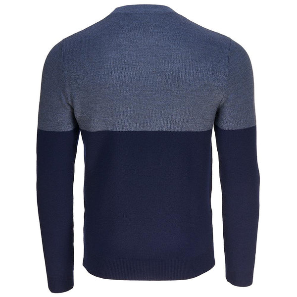 Isobaa Mens Merino Honeycomb Sweater (Navy/Denim)