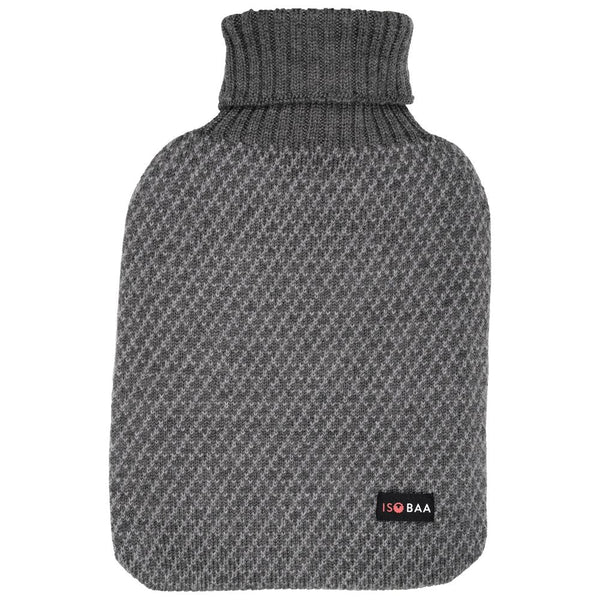Unbound Supply Co. | Isobaa | Merino Jacquard Hot Water Bottle (Charcoal/Smoke)