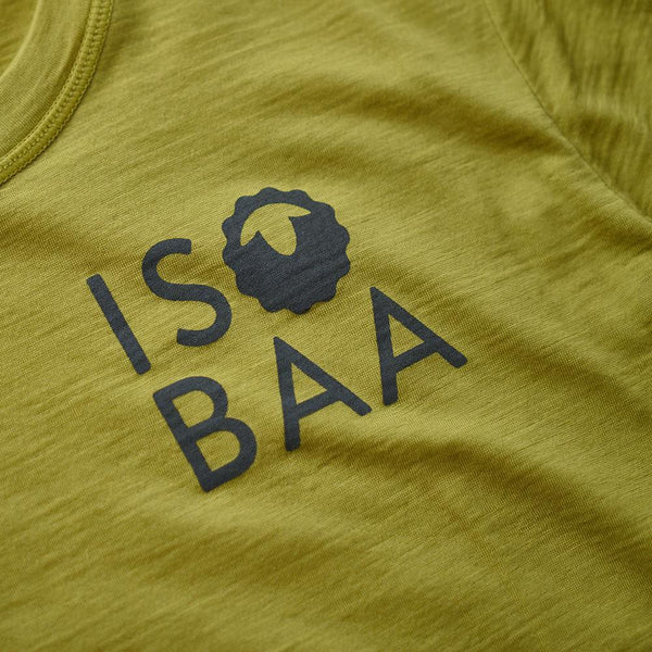Isobaa Womens Merino 150 Logo Tee (Lime)