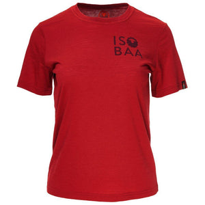 Isobaa Womens Merino 150 Logo Tee (Red)