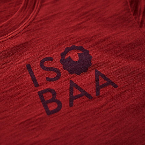 Isobaa Womens Merino 150 Logo Tee (Red)