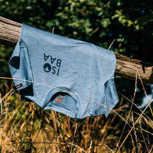 Isobaa Womens Merino 150 Logo Tee (Sky)
