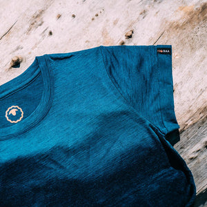 Isobaa Womens Merino 150 Roll Sleeve Tee (Petrol)