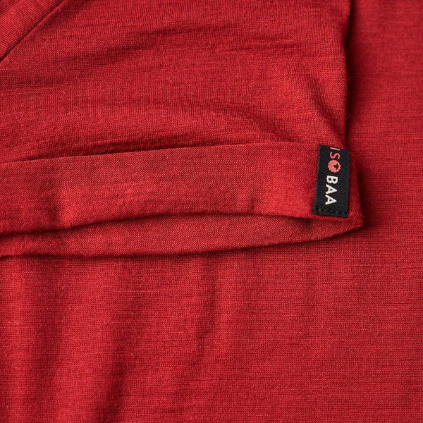 Isobaa Womens Merino 150 Roll Sleeve Tee (Red)