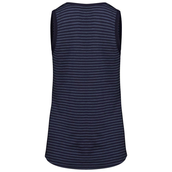 Isobaa Womens Merino 150 Vest (Mini Stripe Navy/Denim)