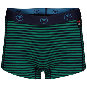Isobaa Womens Merino 180 Hipster Shorts (Mini Stripe Navy/Green)