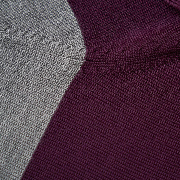 Isobaa Womens Merino Block Stripe Sweater (Charcoal/Wine/Fuchsia/Smoke)