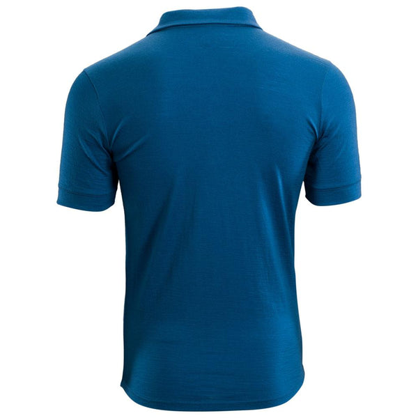 Isobaa Mens Merino 180 Short Sleeve Polo Shirt (Blue)
