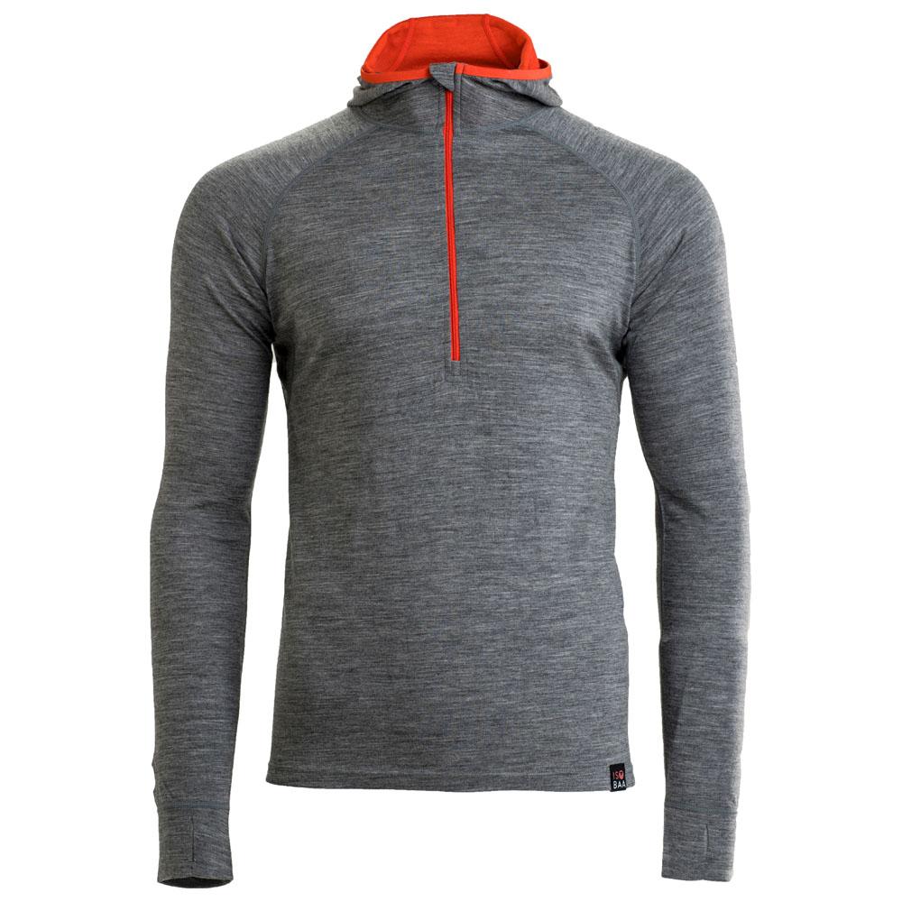 Mens Merino 200 Zip Neck Hoodie (Charcoal) - Main Image