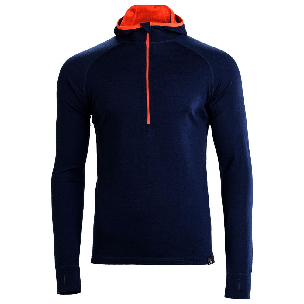 Mens Merino 200 Zip Neck Hoodie (Navy) - Main Image