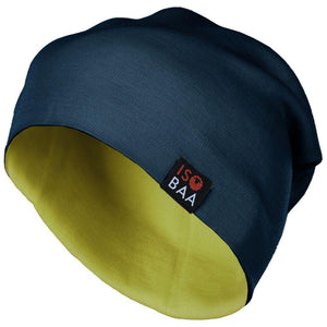 Isobaa Merino 230 Beanie Hat (Petrol/Lime)