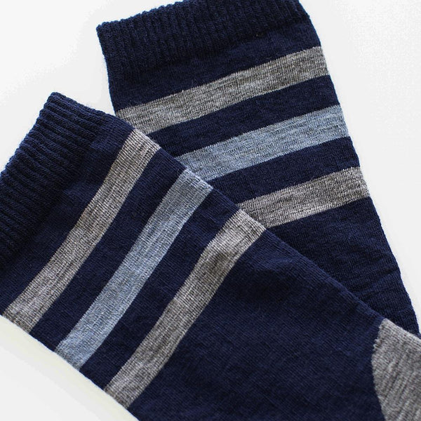 Isobaa Merino Blend Everyday Socks (Banded Navy/Charcoal)