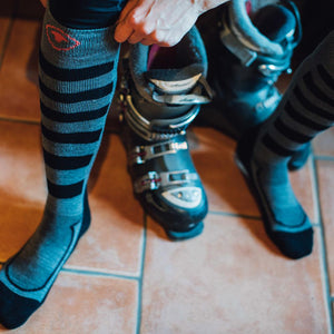 Isobaa Merino Blend Ski Socks (Charcoal/Black)