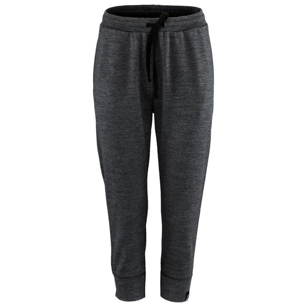 Isobaa Womens Merino 260 Lounge Cuffed 3/4 Joggers (Smoke/Black)